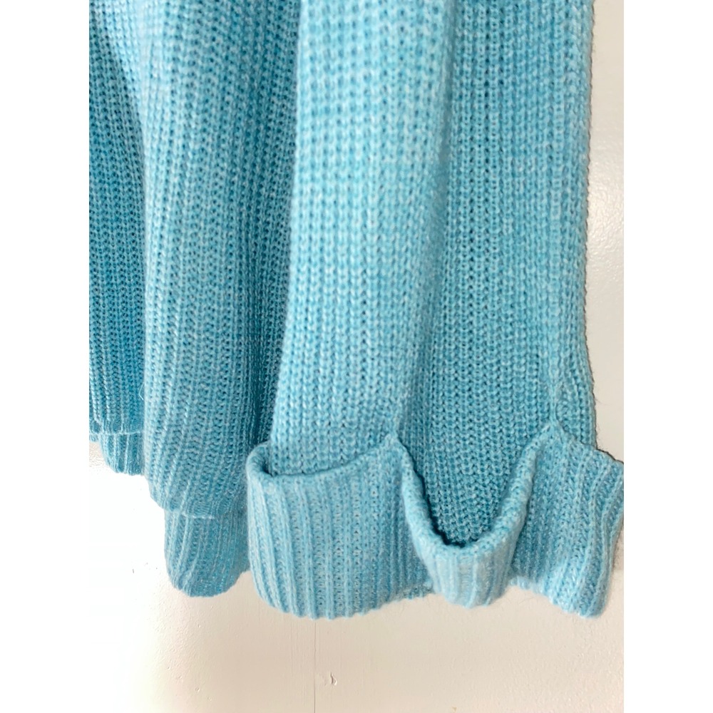 Lane Bryant Turtleneck Sweater Womens 26/28 Blue Chunky Knit Cuffed Sleeve Cozy - Picture 7 of 9